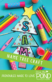 Christmas Tree Name Word Craft Christmas Kindergarten Name Crafts Christmas Tree Crafts