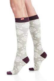 Grey Burgundy Queen S Floral Compression Socks Unisex Knee High Sock In 2020 Cotton Compression Socks Compression Socks Graduated Compression Sock