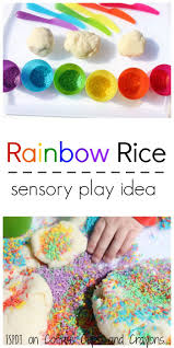 Rainbow Rice Sensory Play Activity Sensory Play Sensory Play Recipes Rainbow Rice