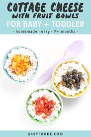 Cottage Cheese Fruit Bowl For Baby Toddler Recipe Baby Food Recipes Cottage Cheese Recipes Organic Baby Food