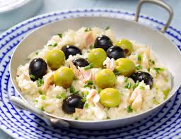 Riz Bomba Bouillon Aux Olives Vertes Et Noires Et Creme Au Thon A Vos Assiettes Recettes De Cuisine Illustrees