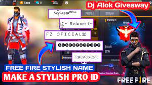 Want dj alok character in garna free fire for free? How To Make Stylish Freefire Name Like To Pro Player Make A Pro Id Dj Alok Giveaway On Freefire Youtube
