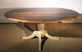 Cottage Home Reclaimed Barn Wood Furniture Wood Dining Table Decor Reclaimed Wood Dining Table Reclaimed Wood Round Dining Table