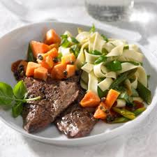 Papaya Bandnudeln Mit Kalbsleber Rezept Kalbsleber Rezepte Bandnudeln