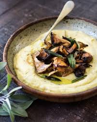 Greens add a sharp bite and flavor to this creamy, cheesy dish.. Wild Mushrooms And Roasted Vegetable Polenta By Feastingathome Quick Easy Recipe The Feedfeed