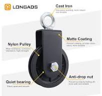 3.54 in/90 mm Silent Nylon Fitness Pulley,Rotate 360 Degrees,  Smooth,Durable, Rust - Proof, Corrosion - Resistant,Used for Home DIY  Fitness Equipment, ...