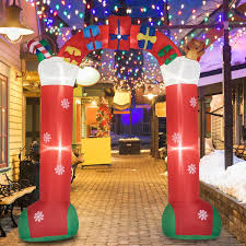 Riding around in a vintage sleigh, santa has rocked the same style forever, and host eddie. Kinbor 10ft Christmas Inflatable Archway With Gift Boxes And Bear Blow Up Christmas Yard Decoration Built In Led Lights Overstock 29714409