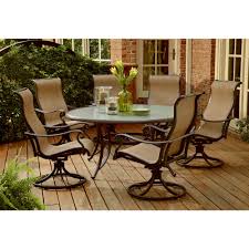 Agio Panorama 7 Pc Round Glass Dining Set Shopyourway Terrassenmobel Kissen Terrassen Stuhle Terrassentisch