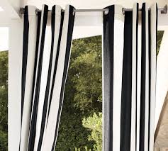 Black And White Striped Drapes Sunbrella Indoor Outdoor Grommet Drape Outdoor Curtains Outdoor Drapes Patio Curtains