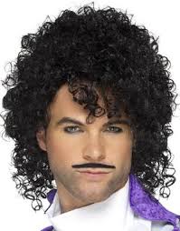 Svart Prince Inspirerad Peruk med Lockar