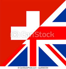 Swiss flag on the rütli where the history of the old swiss confederacy started in 1291 according to switzerland is a federal republic situated in central europe. Switzerland Uk Flag Very Big Size Half United Kingdom Half Switzerland Flag Canstock