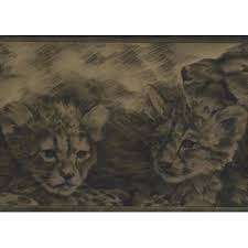 Also for mobile and tablet. Painted Black Beige Wild Leopard Kittens Animal Wallpaper Border Retro Design Roll 15 X 10 25 Walmart Canada