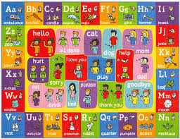 How fast can you type the alphabet? Buy Playtime Collection Abc Alphabet Asl Sign Language Educational Learning Area Rug Carpet For Kids And Children Bedrooms And Playroom 3 3 X 4 7 Online In Indonesia B07n99btz6
