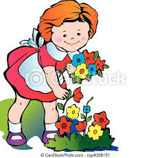 Check out new themes, send gifs, find every photo you've ever sent or received, and search your account faster than ever. Fine Little Woman Gather Flowers Happy Childhood Canstock