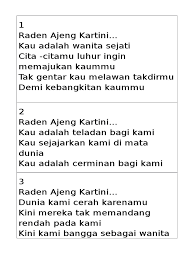 Puisi ibu yang terdiri dari 4 bait mungkin termasuk panjang. Bait Puisi Kartini