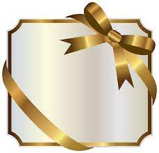 White Label With Gold Bow Png Clipart Image Clip Art Free Photo Frames Clipart Images