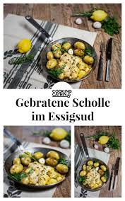 Gebratene Scholle Im Essigsud Mit Krautern Kartoffeln Scholle Braten Rezepte Und Braten