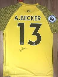Liverpool goalkeeper alisson becker and his family have thanked those who paid tribute to his beloved father, who died in brazil. Alisson Becker Signed Liverpool F C Goalkeeper Shirt With Catawiki