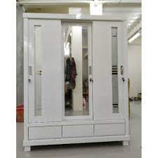 Full kayu jati solid motif : Lemari Pakaian Kayu Blokteak Duco Putih Halus 3 Pintu Pintu Sliding Lemari Minimalis Shopee Indonesia