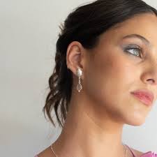 Aros Antique Cuarzo Rosa Silver