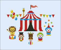 Just crossstitch circus clown alphabet cross stitch chart pattern leaflet abcs. The Magnificent Stromboli S Circus Digital Cross Stitch Pattern