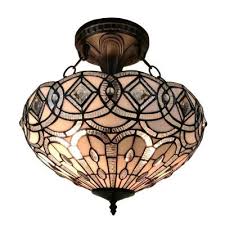 Will work with you or your designer to handcraft in usa to your specifications. Stained Glass Flush Mount Lights Lighting The Home Depot