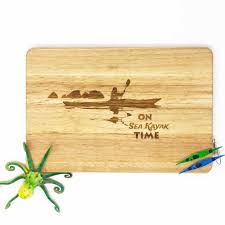 wooden chopping board for kayakers