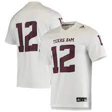 12 Texas A M Aggies Adidas Replica Football Team Jersey White Team Jersey Texas A M Jersey