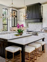Black And White House Interior Kitchen Black White And Gold Transitional Kitchen With European White Oak Floors Interior Design Kitchen Home Decor Kitchen Kitchen Trends