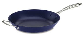 Cuisinart Cil2230hbb Castlite Nonstick Cast Iron Fry Pan With Helper 12inch Blue On Blue Click Image To Rev Frying Pan Cookware Set Stainless Steel Cuisinart