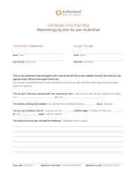 How to write cover letter for babysitter, cover letter au pair, recommendation letter. Au Pair Certificate Fill Online Printable Fillable Blank Pdffiller