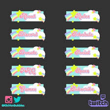 Kawaii Star Pre Made Twitch Panels Twitch Twitch Channel Pink Unicorn