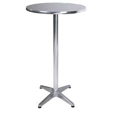 Tall Round Bar Table Made Of Stainless Steel With Round Eased Edge Profile Bar Furniture Bar Table And Stools Wooden Bar Table