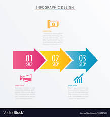 Infographics Arrow Number 3 Step Template