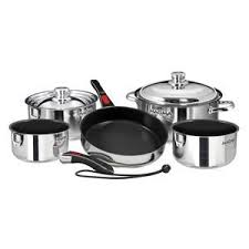 Magma Professional Series Gourmet Nesting 10 Piece Stainless Steel Induction Cookware Set With Ceramica Non Stick In 2020 Induction Cookware Cookware Set Cookware Set Stainless Steel