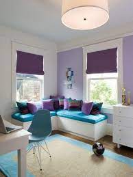 Purple And Turquoise Window Seating Purple Green Bedrooms Girl Room Home Decor