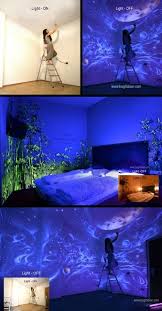 This Requires A Black Light To Be As Shown In These Pictures Turn Off The Black Light And It All Disappears You Can Glow Paint Bedroom Murals Bedroom Decor