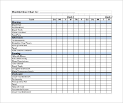 Monthly Family Chore Chart Pdf Format Download Chore Chart