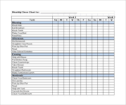 monthly family chore chart pdf format download chore chart