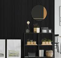 Black Slatted Wood Interior Wall Paneling | Order Online