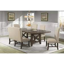 Select from round, oval, rectangular, and extension dining tables; Francis 6pc Extendable Dining Table Set 4 Fabric Back Side Chairs And Fabric Back Bench Chestnut Brown Picket House Furnishings Target