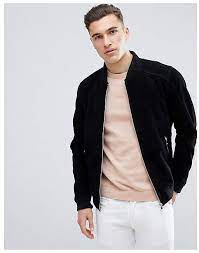 Esprit Suede Bomber Jacket In Black Fashion Mensfashion Menswear Streetstyle Style Out Bomber Jacket Outfit Jackets Men Fashion Mens Bomber Jacket Outfit