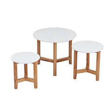 Clean and minimalist, this set perfectly fuses form and function for a knockout combination. Clearance Coffee Table Set Stacking End Side Table With Modern Design Wood Set Of 3 Buy Online In Fiji At Fiji Desertcart Com Productid 46210749