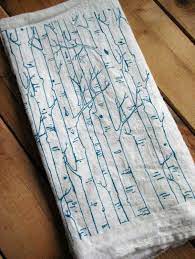 Screen Printed Organic Cotton Birch Tree Flour Sack Towel Etsy In 2021 Screen Printing Hand Printed Textiles Tea Towels
