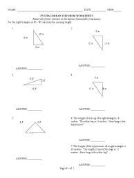 The hypotenuse leg theorem states that any two right triangles that have a congruent hypotenuse and a corresponding congruent leg are congruent triangles. Pythagorean Theorem Worksheet Revised Triangle Elementary Geometry