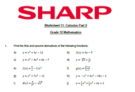 Grade 12 12.5 calculus12.5 calculus 12.5 practical application 12.5 practical application a. Calculus Archives Maths At Sharp