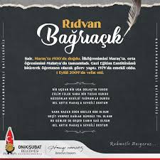 We did not find results for: Onikisubat Belediyesi Kahramanmaraslisairlerimiz Ridvan Bagriacik Maras Ta 1930 Da Dogdu Ilkogrenimini Maras Ta Orta Ogrenimini Malatya Da Tamamladi Gazi Egitim Enstitusunu Bitirerek Ogretmen Olarak Gorev Yapti 1979 Da Emekli Oldu 1 Eylul
