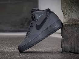 Mid Black Air Force 1 On Feet Nike Air Force 1 Mid Dark Charcoal Black Sneakernews Com Nike Running Shoes Women Nike Air Nike