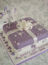 Square 40th Birthday Cakes For Ladies Purple And White Birthday Cake With Bow Cake Designs Birthday Purple Cakes Birthday Square Birthday Cake