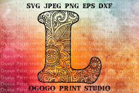 Download Alphabet Letter L Svg Initial Svg Zentangle Svg Mandala Svg By Ogogo Print Thehungryjpeg Com